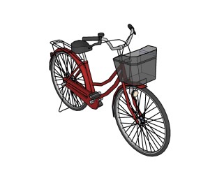 现代自行车草图大师模型，自行车su模型下载