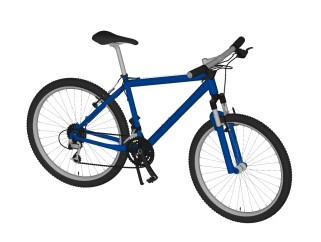 现代简约自行车SU模型，自行车sketchup模型下载