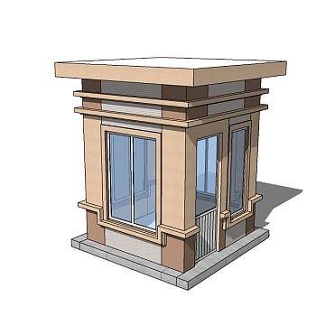 欧式岗亭草图大师模型下载，亭子SU模型