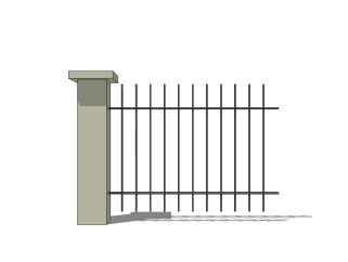 现代别墅围墙栏杆su模型下载、别墅围墙栏杆草图大师模型下载