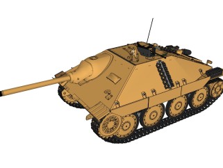德国hetzer追猎者坦克草图大师模型，坦克SU模型下载