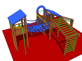 现代儿童游乐设施草图大师模型，攀爬设施su模型下载