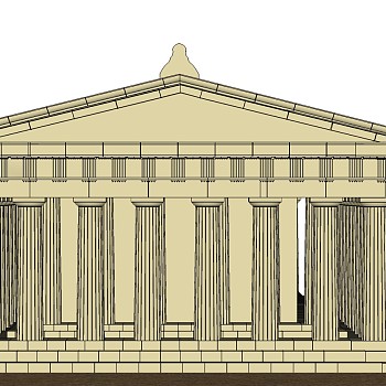 帕特农神庙草图大师模型下载、帕特农神庙su模型下载