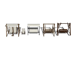 现代户外吊椅组合草图大师模型，吊椅sketchup模型下载