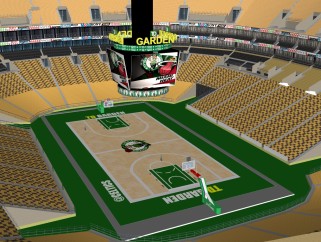 波士顿凯尔特人队篮球场草图大师模型，体育馆SU模型下载