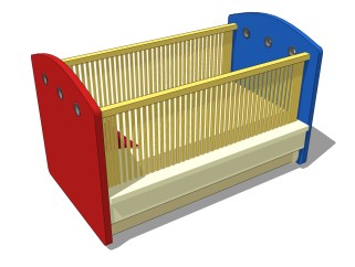 婴儿床草图大师模型，婴儿床skp模型下载