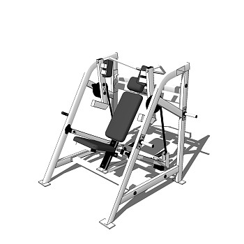 现代健身器材su模型，健身器材草图大师模型下载