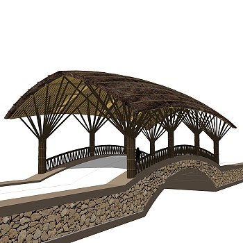 拱桥草图大师模型下载，sketchup拱桥模型分享