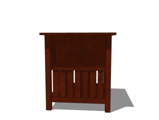 中式实木床头柜免费su模型，床头柜skp模型下载