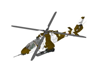 现代武装侦察直升机草图大师模型，侦察机su模型下载
