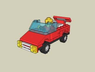 现代乐高玩具车草图大师模型，玩具车sketchup模型下载