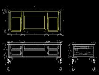 原创欧式家具书桌书柜设计CAD施工图，原创家具素材设计图纸下载