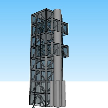 现代发射塔su模型下载、发射塔草图大师模型下载
