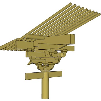中式古建筑元素斗拱草图大师模型下载、斗拱su模型下载