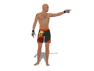 3D真人sketchup模型，拳击手草图大师模型下载