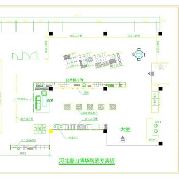 现代陶瓷专卖店设计施工图dwg文件下载