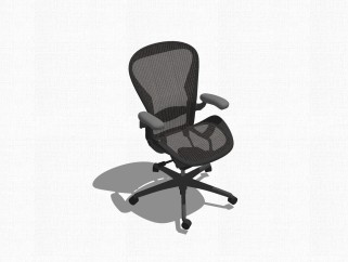 现代简约黑色办公椅su模型，办公椅sketchup模型下载