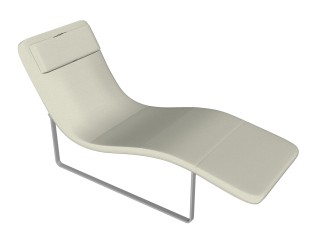 现代白色简约躺椅su模型，椅子草图大师模型下载
