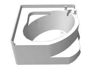 现代浴缸草图大师模型，浴缸SKB文件下载