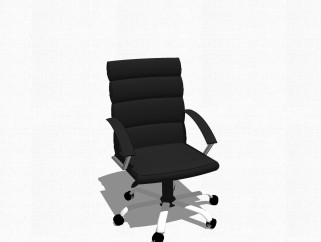 现代黑色简约办公椅su模型，办公椅sketchup模型下载