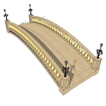 拱桥草图大师模型下载，sketchup拱桥模型分享