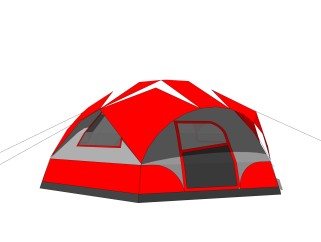 现代简约户外帐篷sketchup模型，帐篷su模型下载