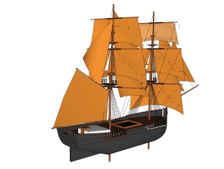 现代帆船免费su模型，现代帆船sketchup模型，帆船草图大师素材下载