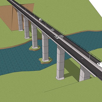 现代桥梁草图大师模型下载，sketchup桥梁su模型分享