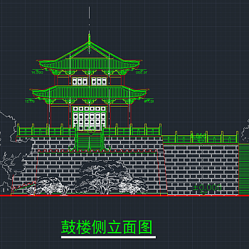 鼓楼钟楼CAD施工图，鼓楼钟楼CAD图纸下载