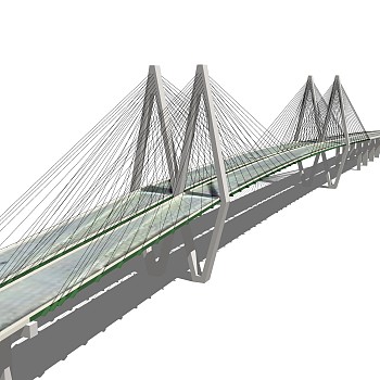 斜拉桥草图大师模型下载，斜拉桥sketchup模型分享