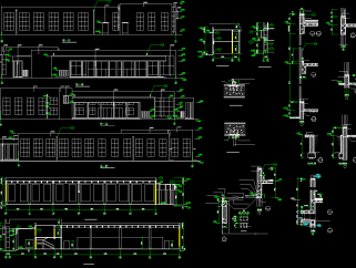 职工食堂CAD施工图，食堂CAD平面布置图下载