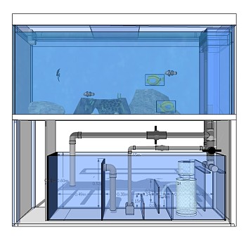 现代水族箱skp文件下载，水族箱SU模型