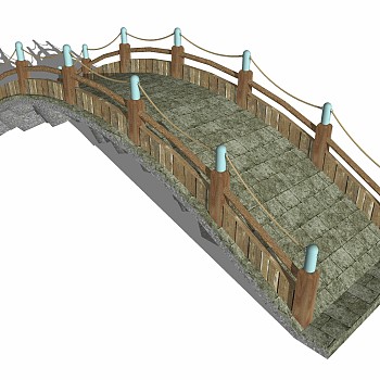 自然风拱桥草图大师模型，拱桥sketchup模型免费下载