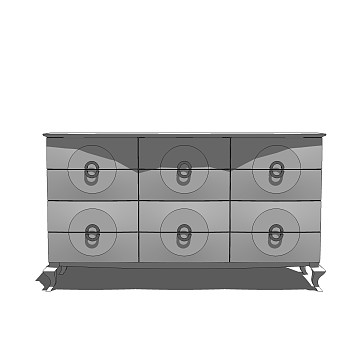 现代边柜草图大师模型，边柜sketchup模型下载