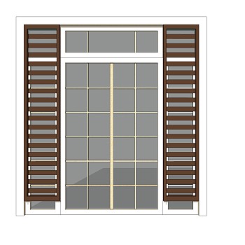 现代入户门草图大师模型，实木门SU模型下载