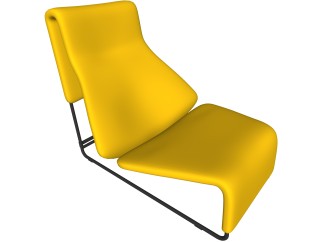 现代躺椅草图大师模型，黄色躺椅草图大师模型下载