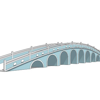 拱桥草图大师模型下载，sketchup拱桥模型分享