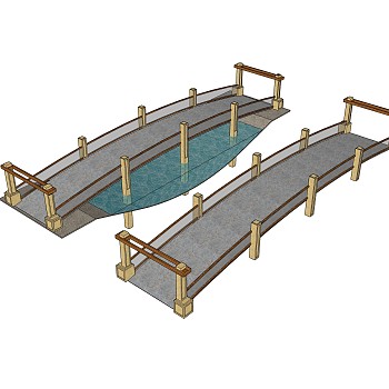 拱桥草图大师模型下载，sketchup拱桥模型分享