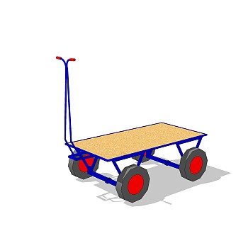 现代货运物流手拖推车草图大师模型，手推车su模型下载