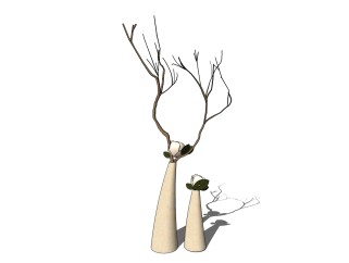  现代花瓶摆件草图大师模型，花瓶摆件sketchup模型下载