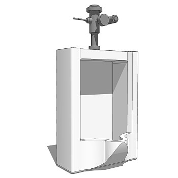 现代小便器sketchup模型，便器草图大师模型下载
