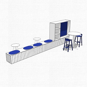 现代休闲桌椅组合草图大师模型，桌椅组合sketchup模型下载