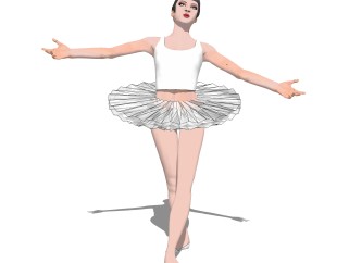 跳舞的舞者草图大师模型，舞者sketchup模型下载