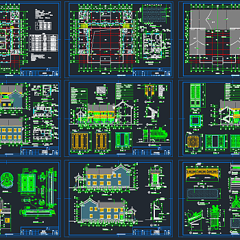 全套四合院建筑CAD施工图，四合院建筑CAD图纸下载