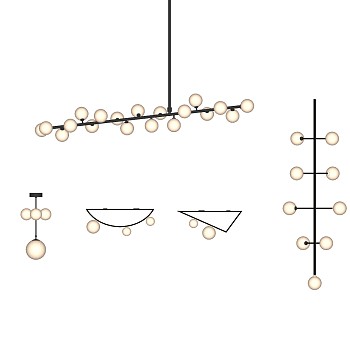 北欧吊灯草图大师模型，吊灯su模型下载