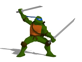 现代忍者神龟玩具草图大师模型，玩具su模型下载
