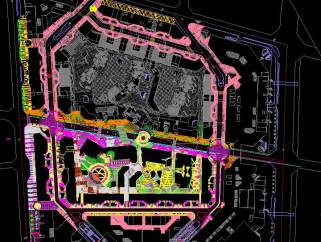 商业街景观规划方案，商业街CAD施工案例