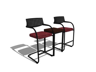 工业风休闲桌椅免费su模型，桌椅sketchup模型下载