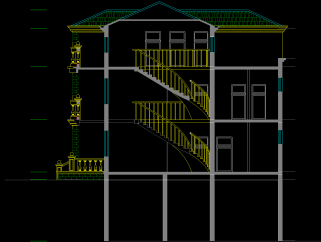 欧式别墅建筑CAD图纸，别墅CAD施工图纸下载