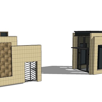 欧式入口大门草图大师模型下载，入口大门sketchup模型
